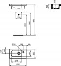 Ideal Standard Connect Space 45x25 cm Mała Umywalka Prawa E136101