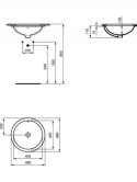 Ideal Standard Connect umywalka 48 cm podblatowa okrągła biała E505401