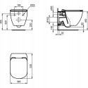 Ideal Standard TESI WC Miska podwieszana z deską T354601