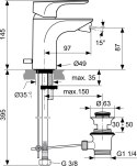 IDEAL STANDARD STRADA Bateria bidetowa A5845AA