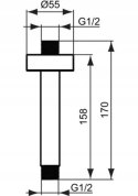 Ideal Standard Ramię Sufitowe Deszczownicy B9446AA