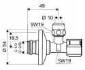 Schell Comfort Zawór kątowy 054280699 1/2 x 3/8"