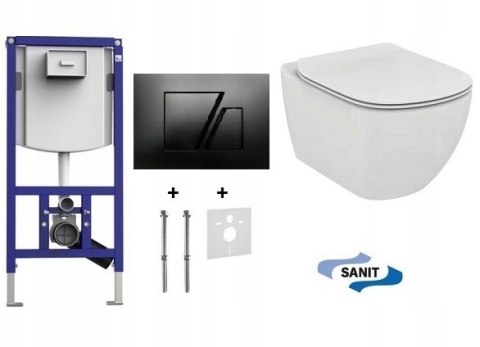 Stelaż podtynkowy Sanit Czarny + Ideal Standard WC