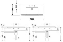 DURAVIT STARCK Umywalka wisząca 105x48,5 cm 030410