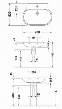 Duravit Foster umywalka 3-otworowa 041970