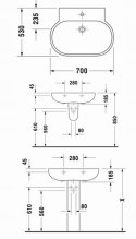 Duravit Foster umywalka 3-otworowa 041970