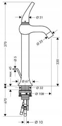 HANSGROHE AXOR TERRANO bateria umywalkowa Satinox