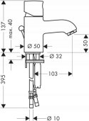 HANSGROHE UNO Bateria umywalkowa mała 38005000