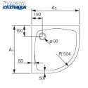 Huppe Streamline 90x90cm brodzik 1/4koła biały